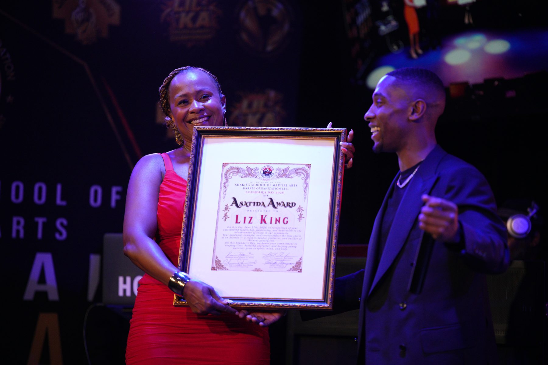 Recognizing a community member at the gala